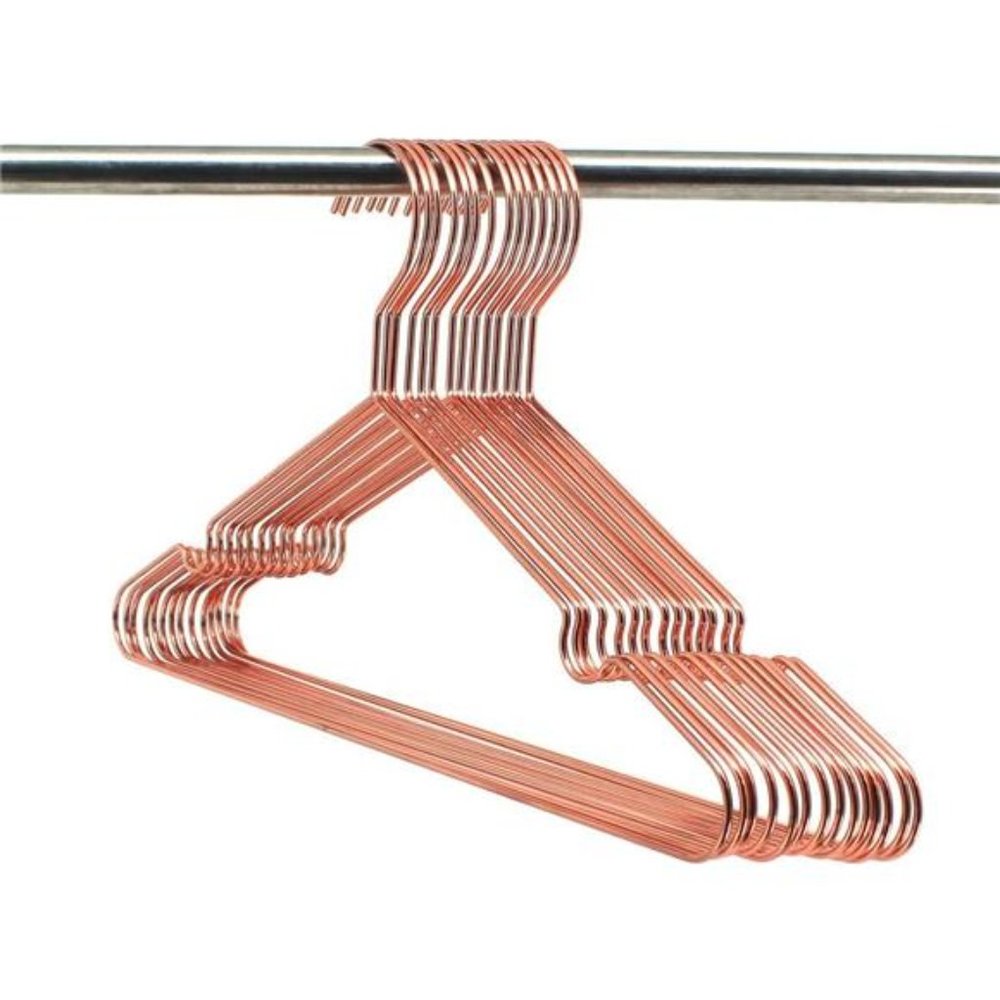 16.5" Rose Gold Copper Clothes Hangers - 60 Pack,Heavy Duty Strong Metal Hanger